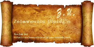 Zelmanovics Ulpián névjegykártya
